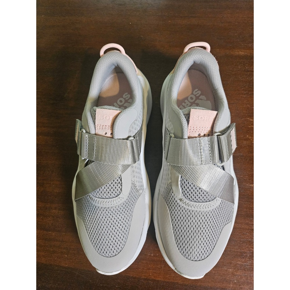 Sorel Kinetic Impact Strap Sneakers Women Size 8 Grey Pink Breathable Mesh Shoes - Picture 8 of 10